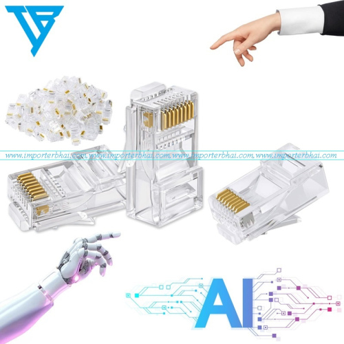 RJ 45 100% imported good quality brass network plug connector (MOQ-