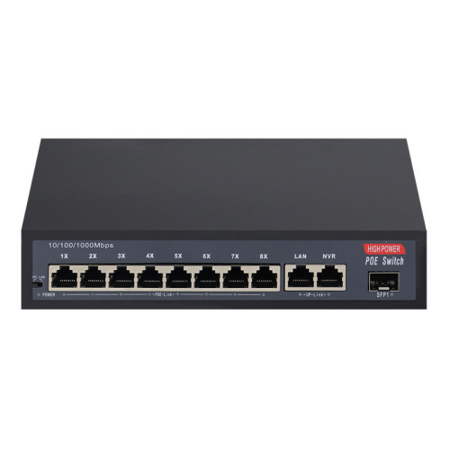 ​​​​​​​10 Port GAIGABIT (8+2+1) 2 up-link + 1SFT port ultra hd network ethernet imported poe switch