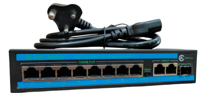 8 Port (8+2) 2 up-link full Giga port ultra hd network ethernet imported poe switch (54v)