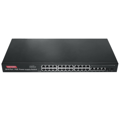 24+6 400W (24 PoE Full Gigabit + 4 Uplink 10/100/1000M ports + 2 SFP port) ultra hd network ethernet imported poe switch