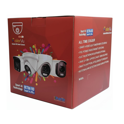 dome camera red colour packaging 3d Imported box