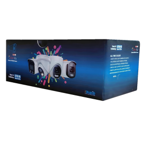 bullet camera blue colour packaging 3d Imported box