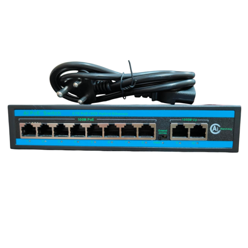 8 Port (8+2) 2 up-link Giga port ultra hd network ethernet imported poe switch (54v)