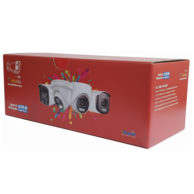bullet camera red colour packaging 3d Imported box