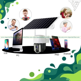4G 3mp Solar Battery Powered SIM Card Supported Wireless CCTV Security Camera, IP65 Waterproof, Two-Way Audio, PIR Motion Detection, Pan Tilt. App:- IP Pro(VR Cam, EseeCloud)