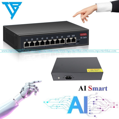 10 Port (8+2) 2 up-link port mega ultra hd network ethernet imported poe switch (54v 150w)