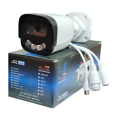 5mp ip poe with two way audio 4 array starlight light bullet camera with box & printing (L34 PCB, Lens-4mm YT1053)