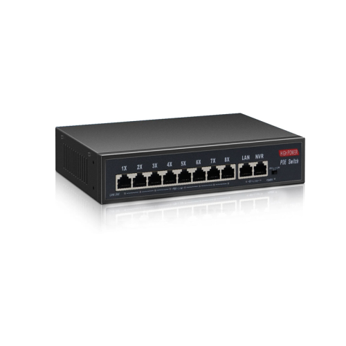 8 Port (8+2) 2 up-link port mega ultra hd network ethernet imported poe switch (54v)